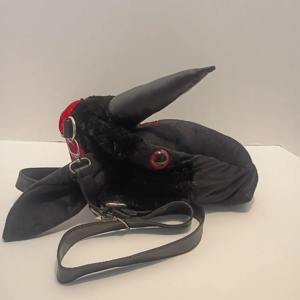 Kreepsville 666 Baphomet Goat Plush Head Backpack Crossbody Bag Black Goth